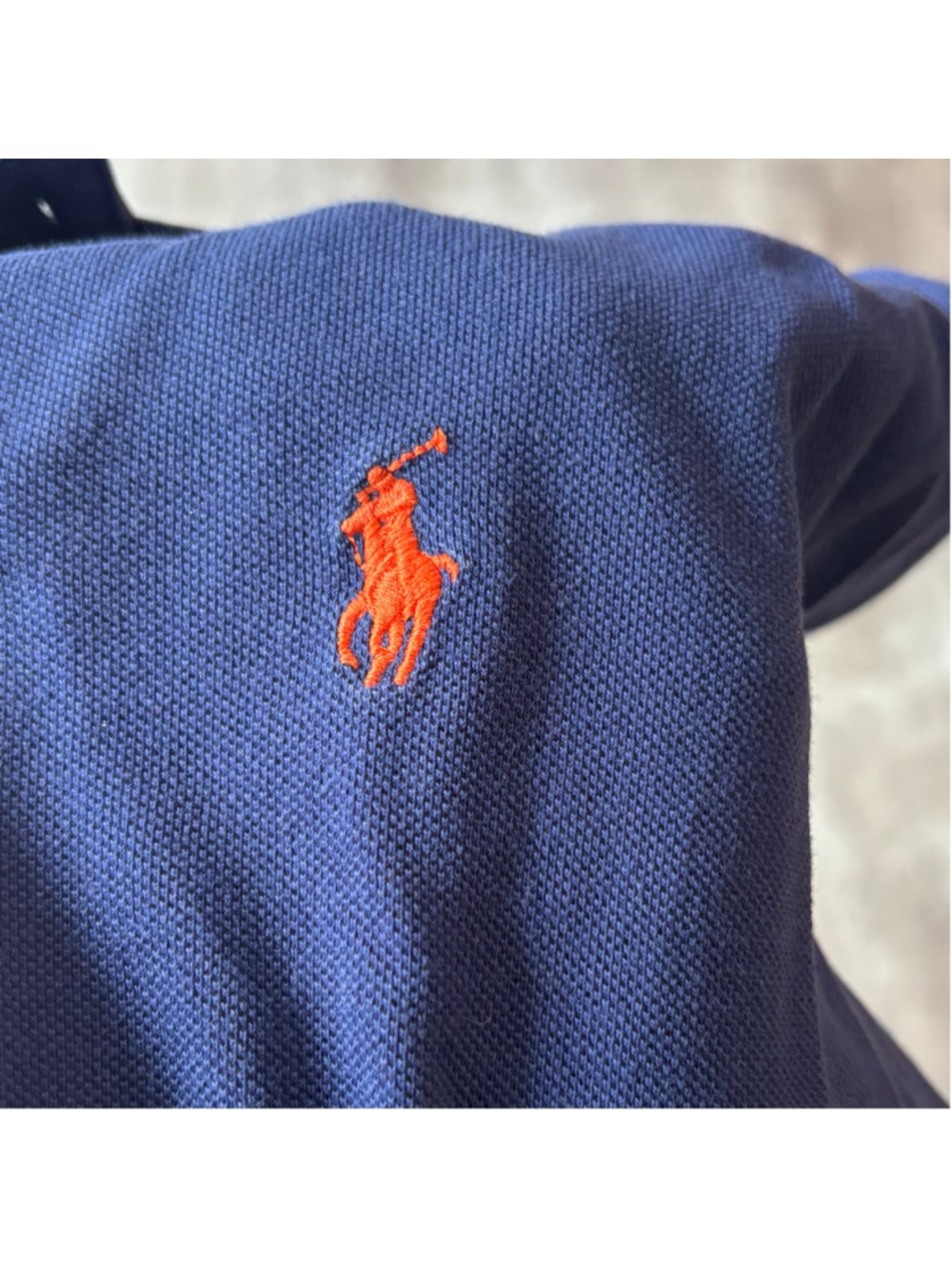 Polo Ralph Lauren Polo Shirt Mens Medium Blue Orange Pony New York Knicks - Picture 4 of 4